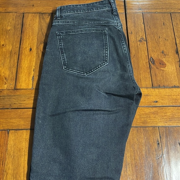 Zara straight leg split seam full length black wash denim jeans - Picture 5 of 7